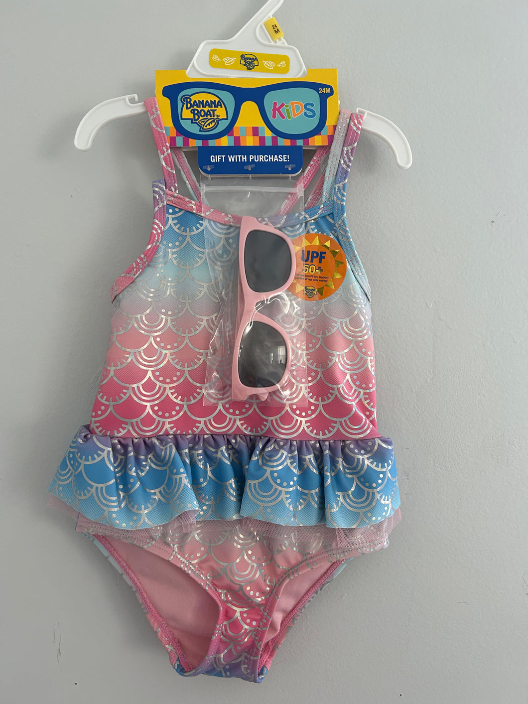 NEW Banana Boat swimsuit & glasses msrp $35 - size 24 months/2T