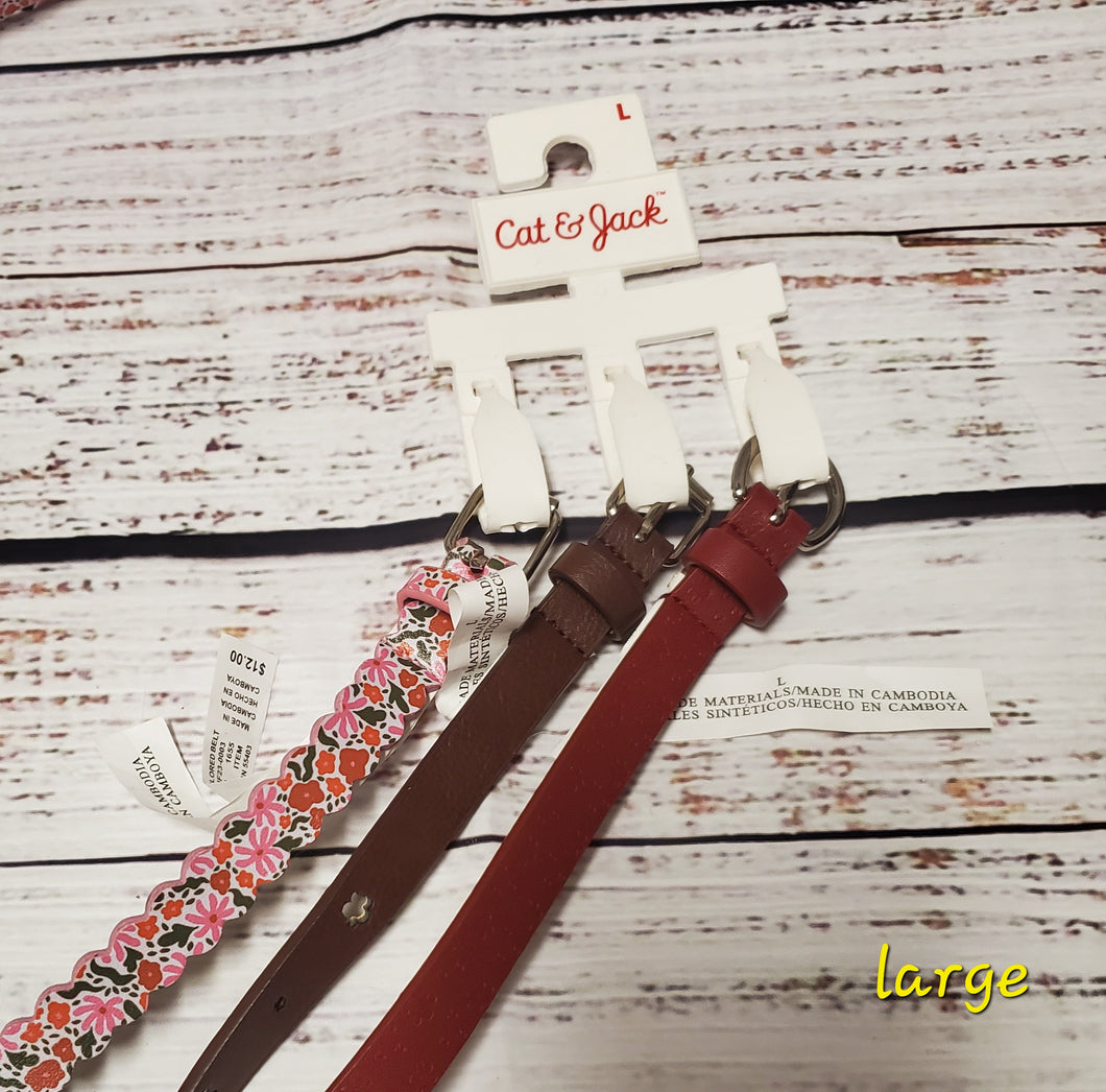 new - cat and jack large - 3 belts