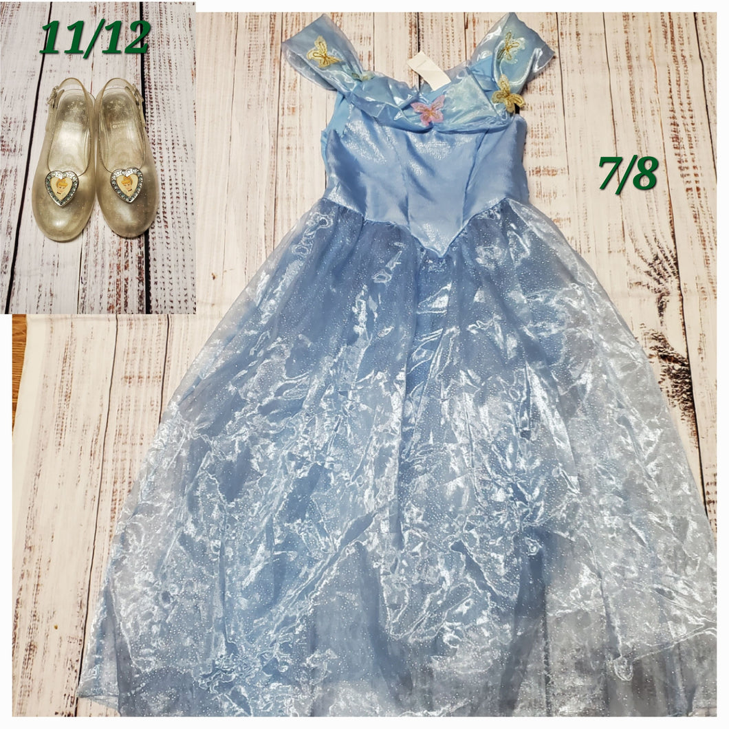 Disney princess dress 7/8 and shoes 11/12 - size 7