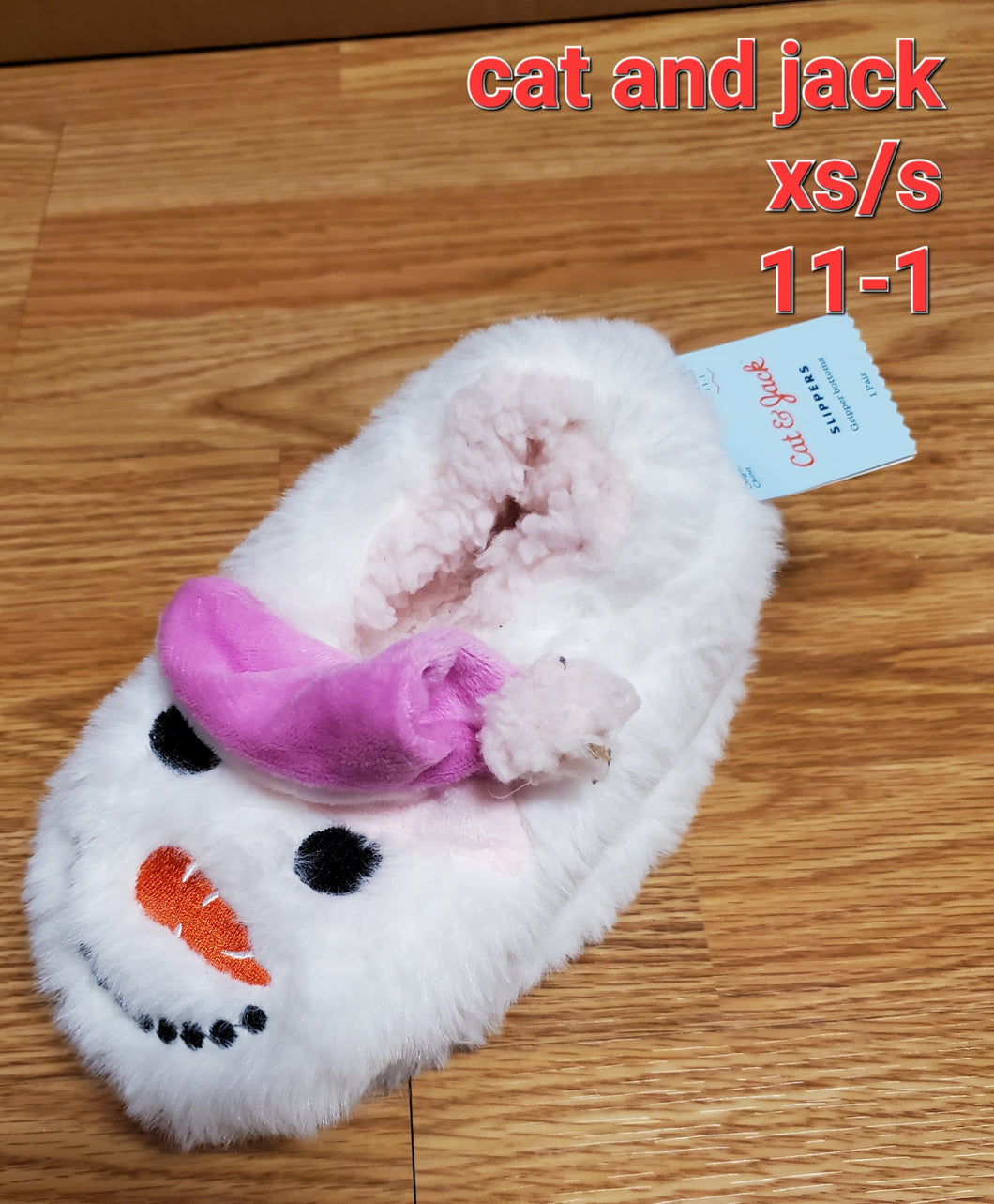 cat and jack snowman slippers 11-1