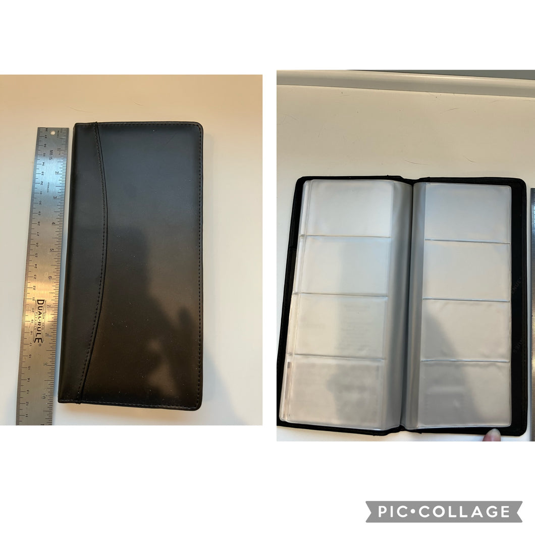 Business Card Organizer Black napa leather
