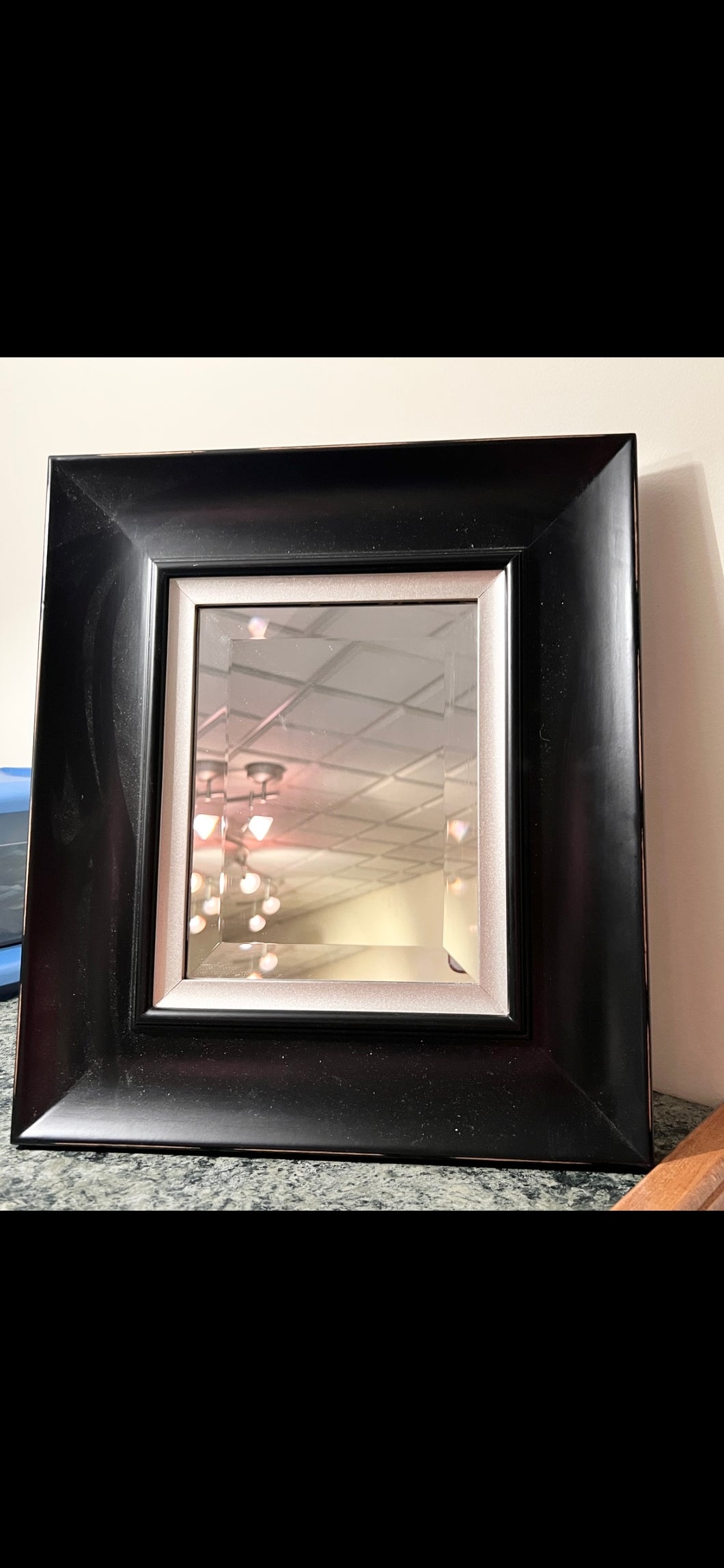 Pottery Barn 5x7 black mirrored frame