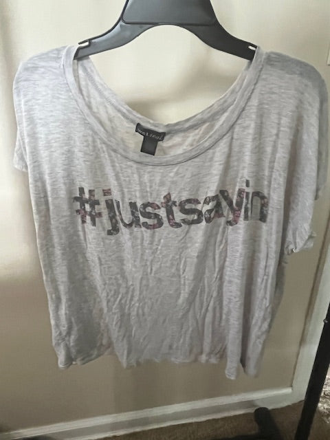 Wet Seal #justsayin tshirt - size Junior Girls L (11-13)