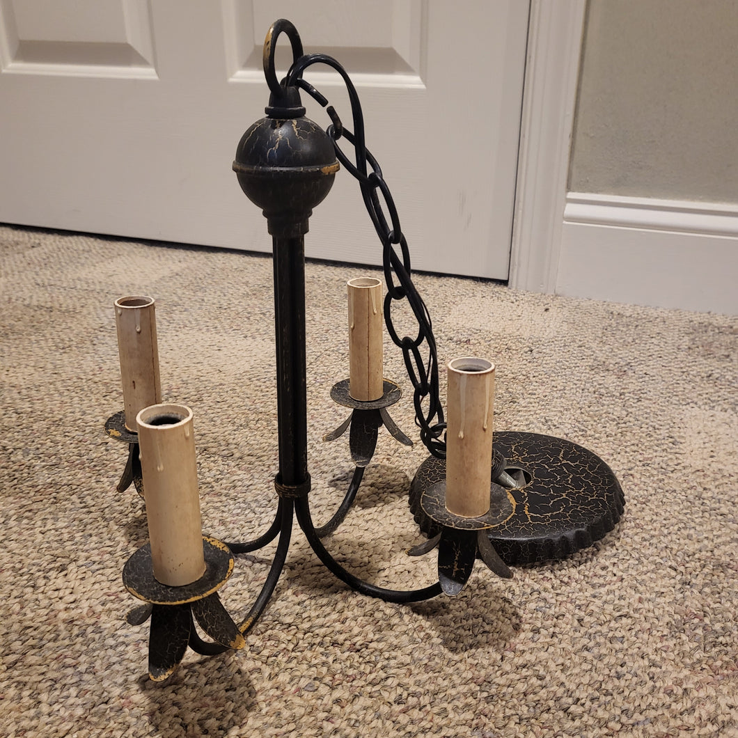 Crackled Bronze 4-light Chandelier:15-25 watts