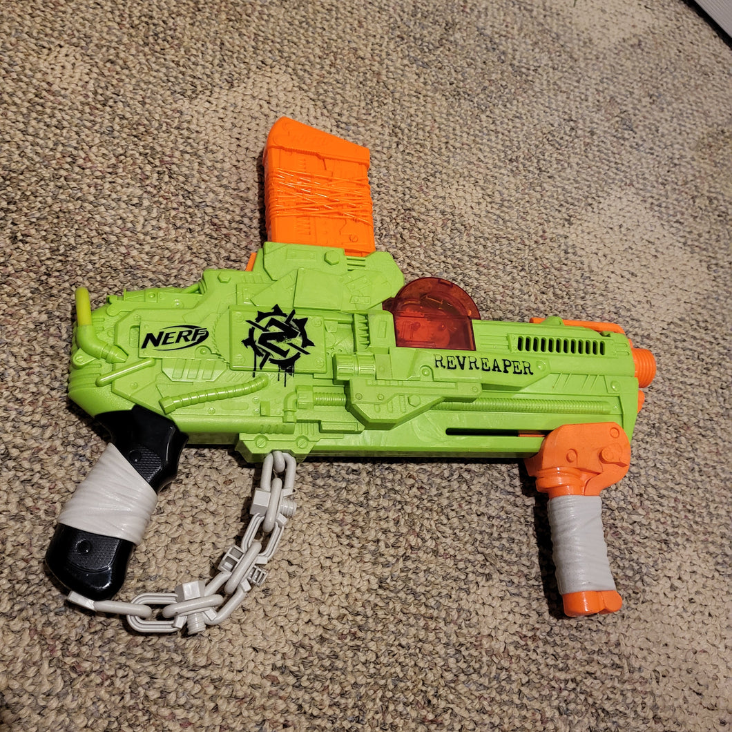 Nerf RevReaper Toy Gun, green/orange/gray