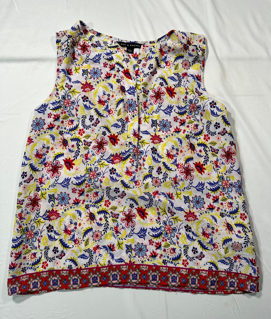 Zach & Rachel (263) Floral sleeveless shirt - size Women S (4-6)