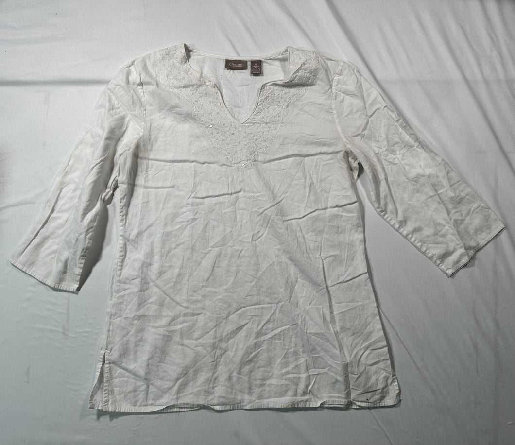 Chicos (248) White tunic - size Women XS (0-2)