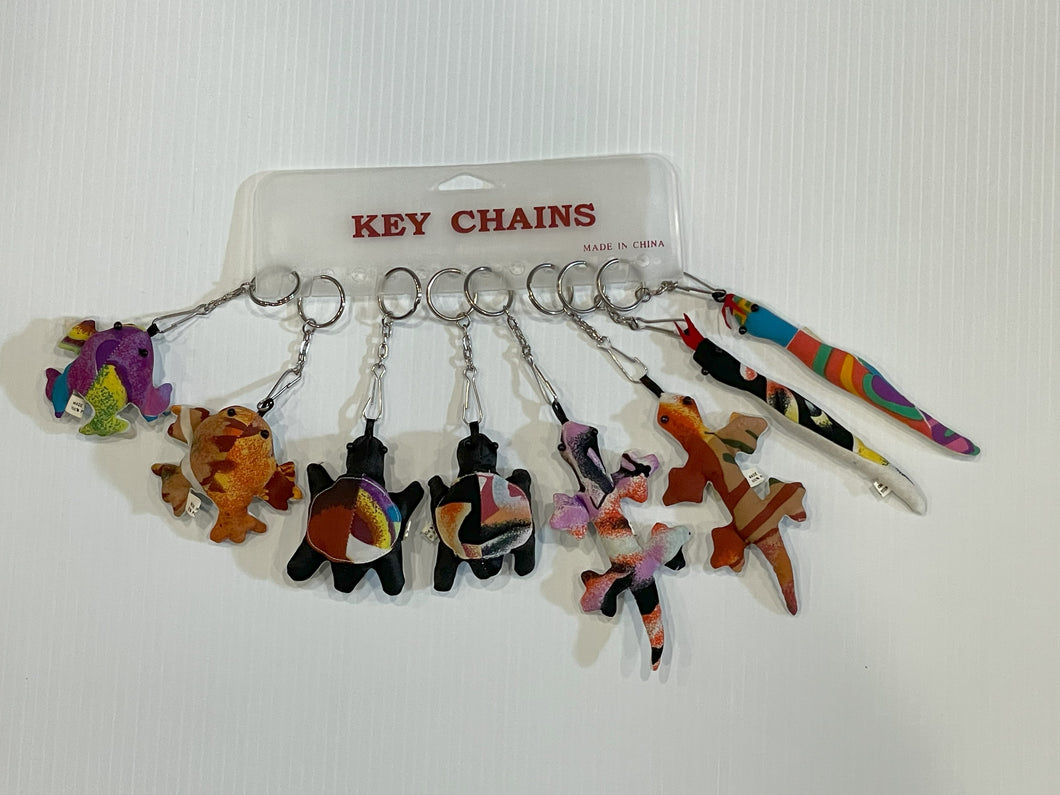 NEW - 8 Bean Bag Reptile Key Chains