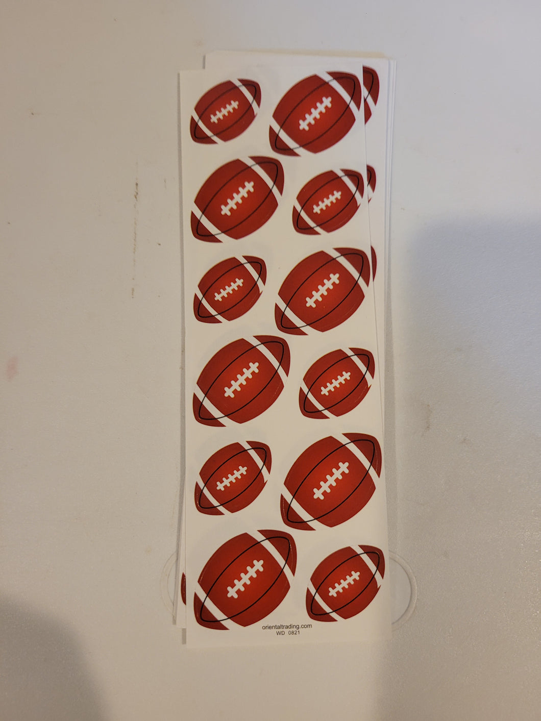 12 sheets w/12 football Stickers-12 ct