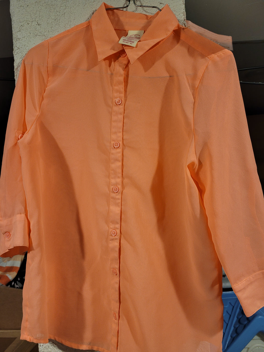 Faded Glory � lenth Peach Button up shear - size Kids 10