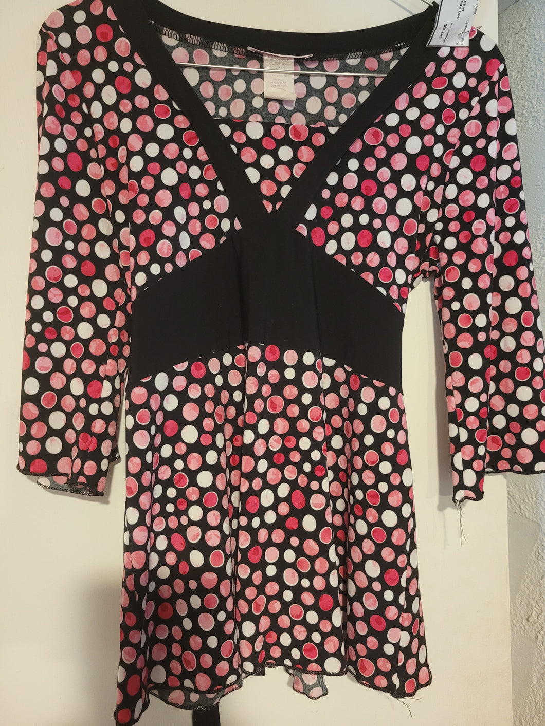 Dylan Ava �/S Shirt Black/Pink/Red/White Dot - size Kids 10