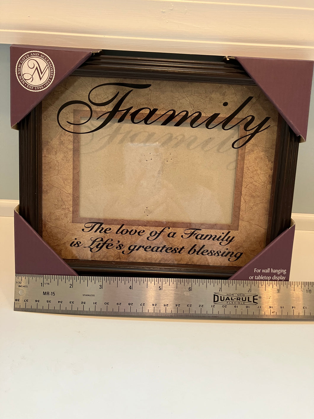 NIB Glass Reflection Photo Frame Family