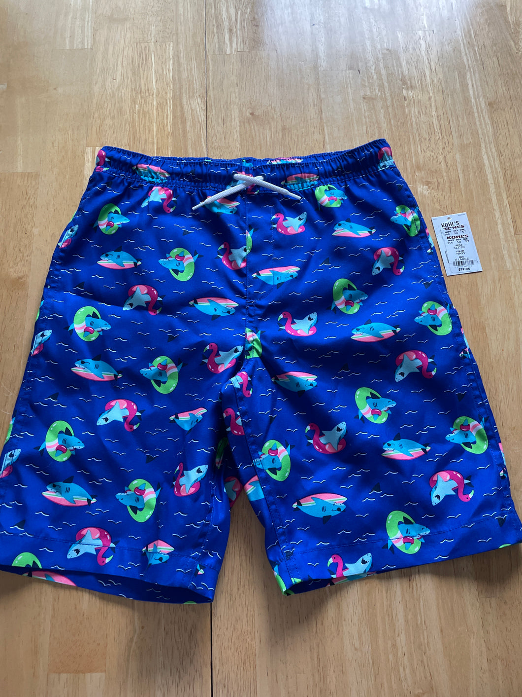 NEW LANDS END SHARK BATHING SWIM SUIT - size Kids 14