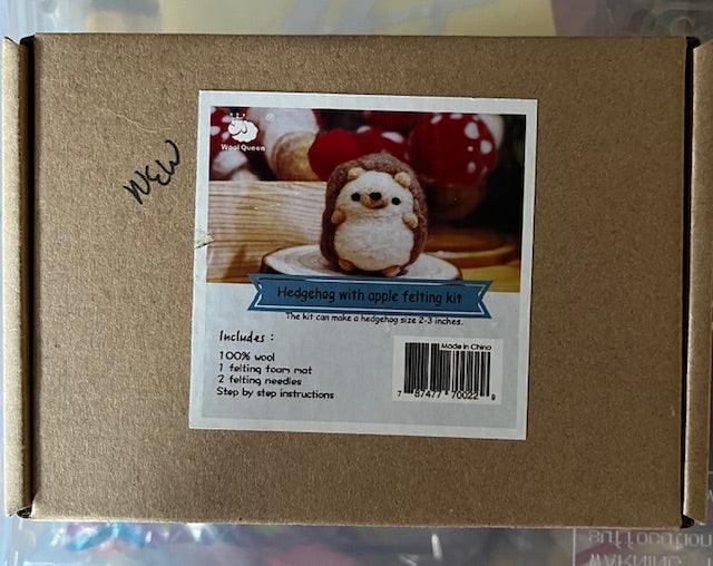 NEW Hedgehog w apple felting kit
