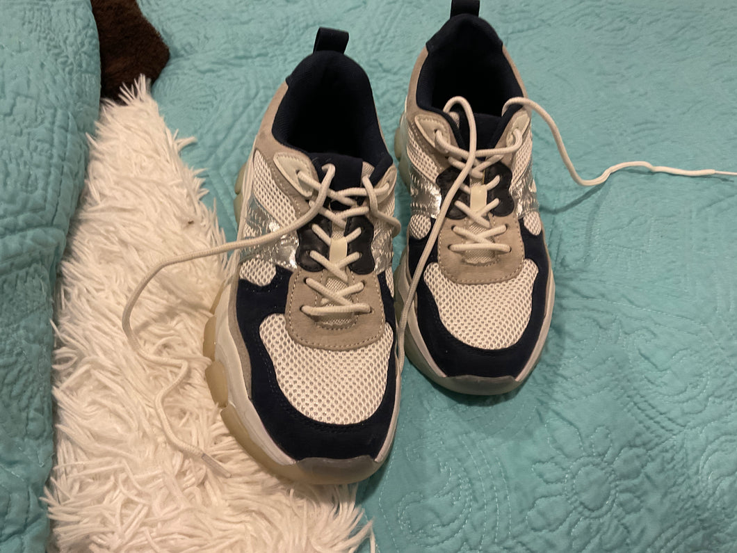 Snickers  white and blue Constance brand - size Shoes-Womens 7