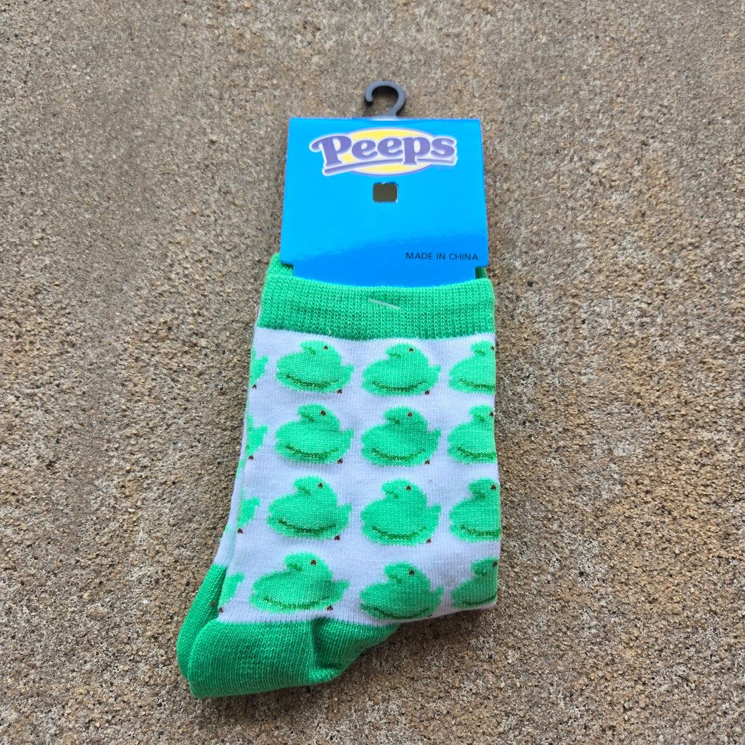 Peeps socks w/green chicks shoe size13-5 NWT