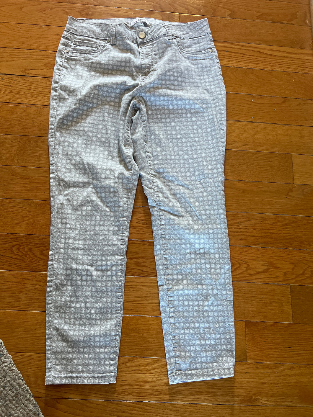 d.jeans tan/white pants ankle length-stretch - size Women L (12)