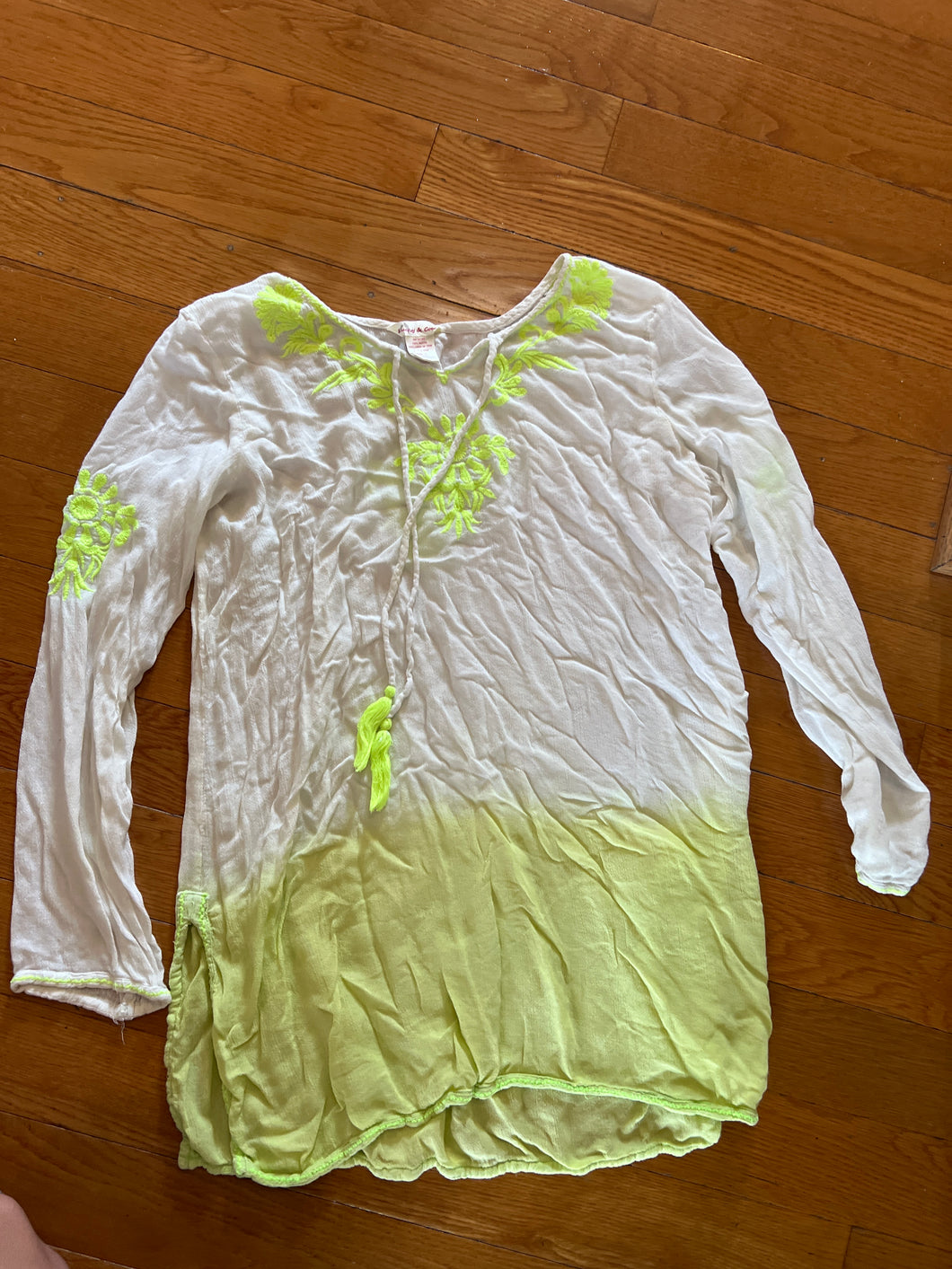 Becky & Coco swim Coverup - white, green - size Women XL (14)