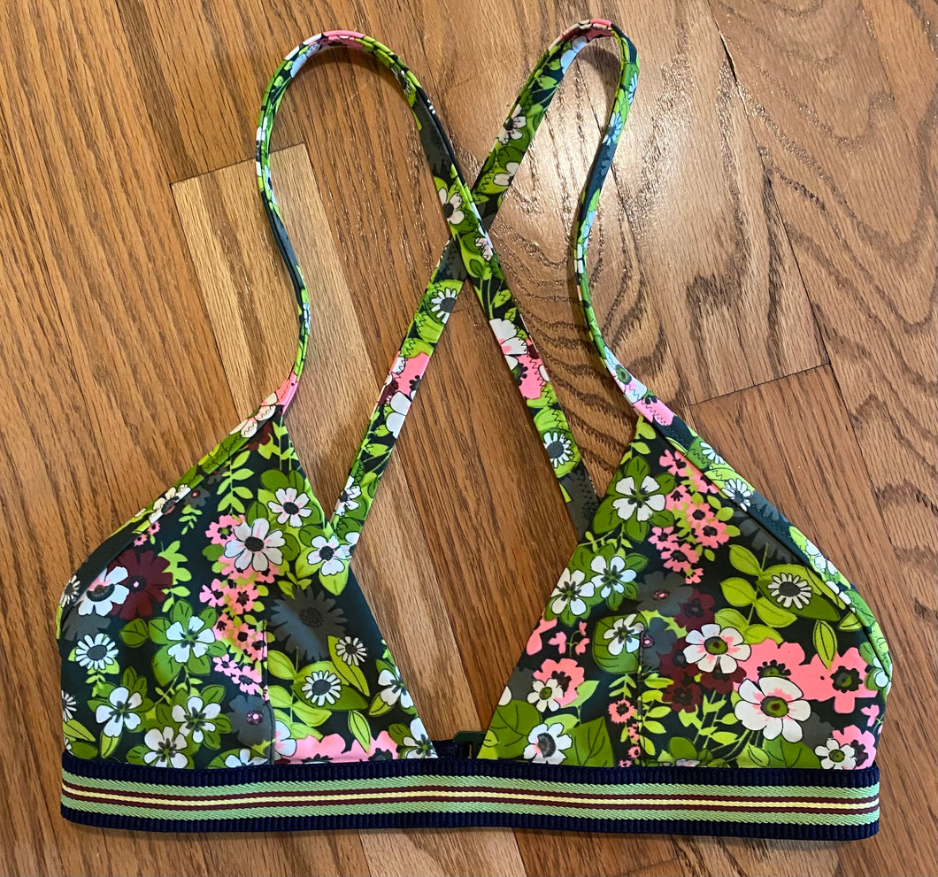 Aerie floral swim top Cross back - size Junior Girls S (3-5)