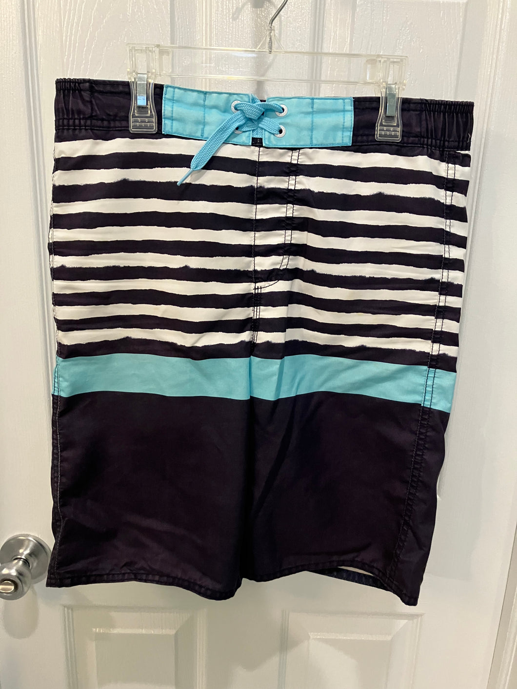 Old Navy swim trunks Bathing suit blue white - size Kids 14