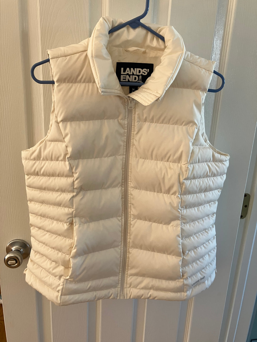 Lands End Puffer Vest 2 out pockets off-white - size Women M (8-10)