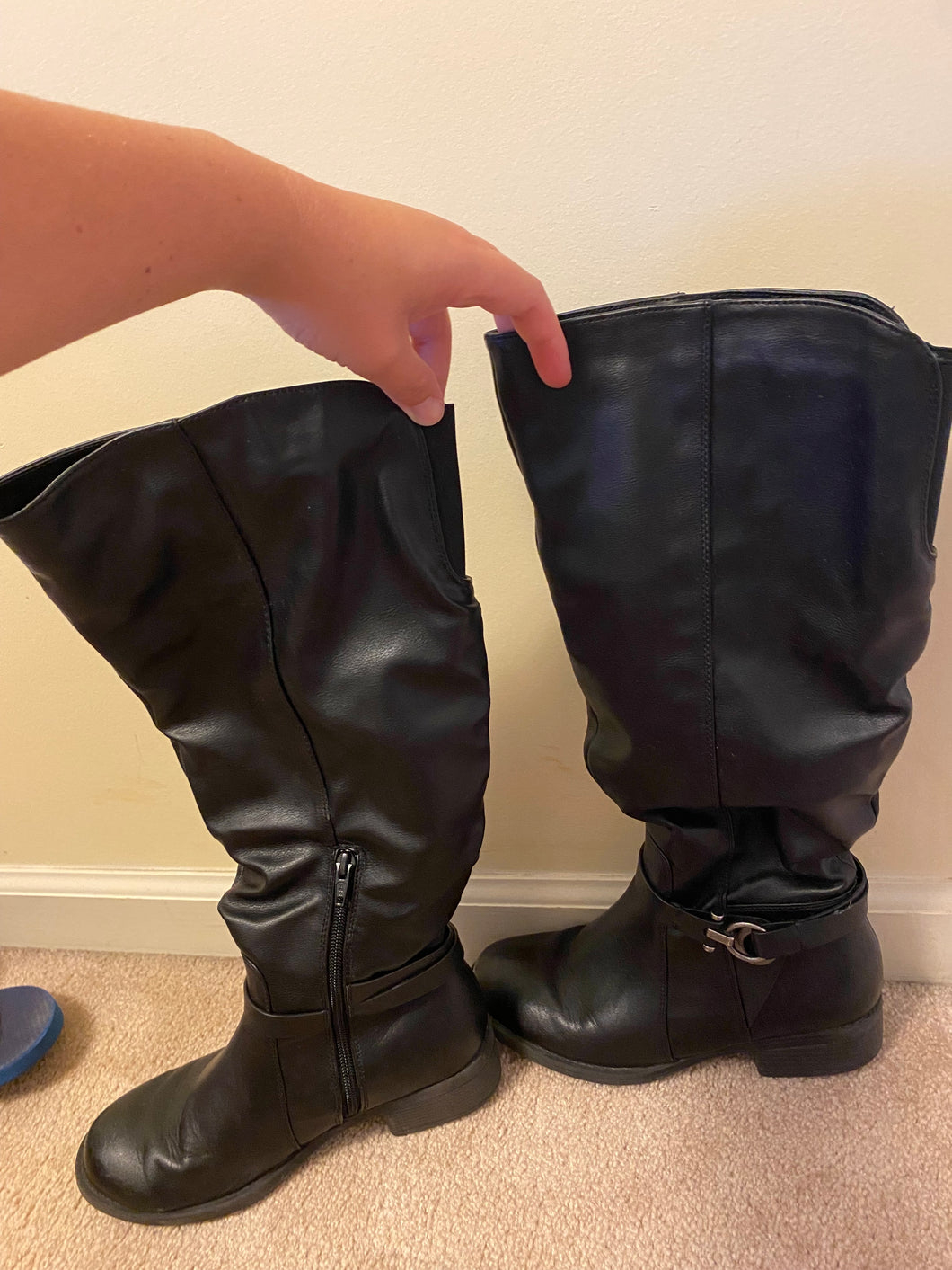 Kohls knee boots Leather black - size Shoes-Womens 7.5