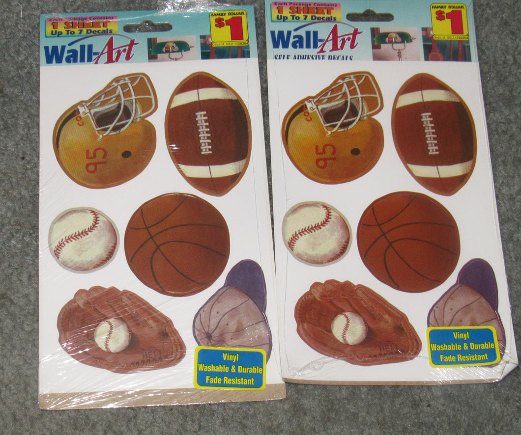 2 Wall Art self adhesive pkg - sports - 12 decals