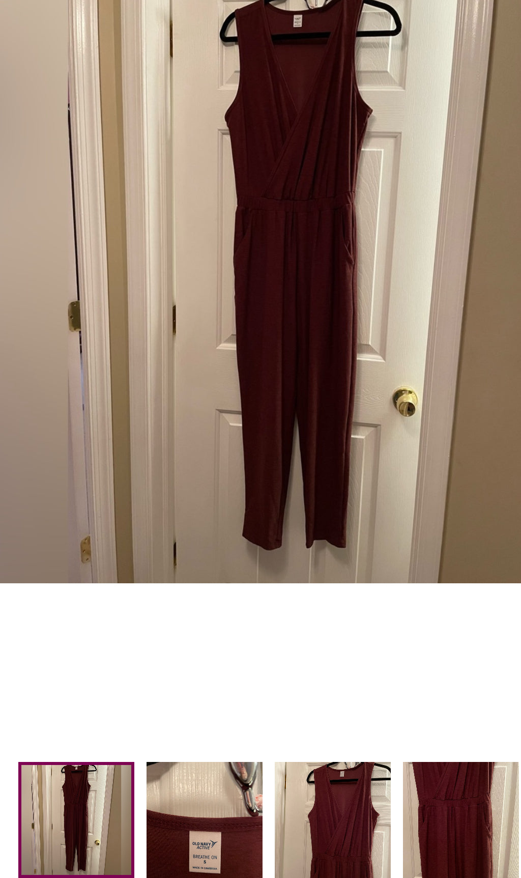 Old Navy maroon Jumpsuit - size Women S (4-6)