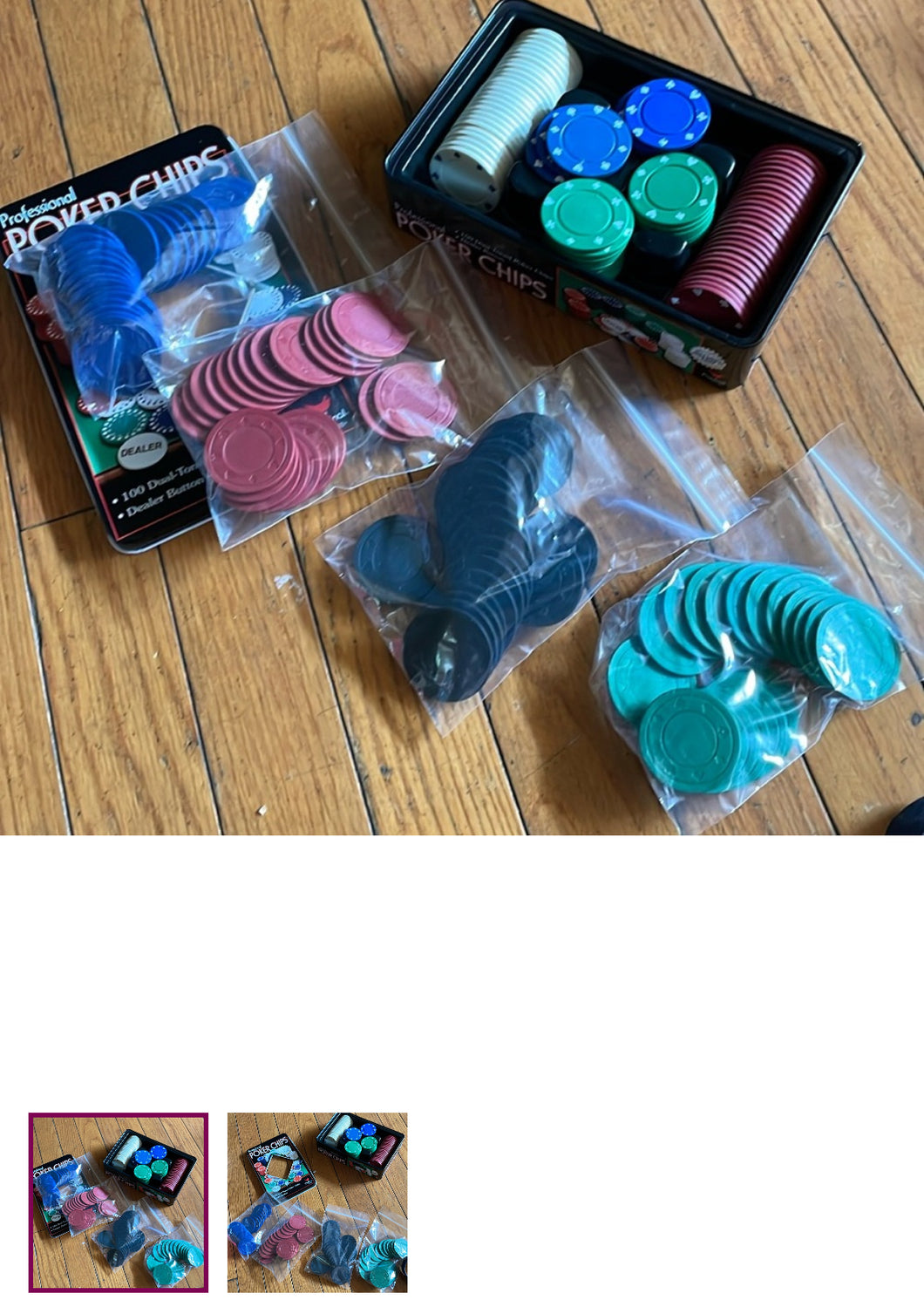 Poker chip set Tin container