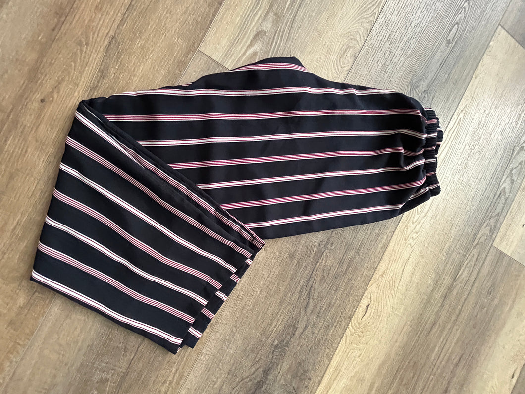 Wide leg pants Navy w/white/red stripes - size Junior Girls S (3-5)