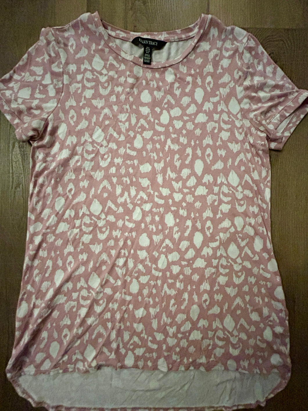 Ellen Tracy hi/lo tunic Pink leopard print - size Women S (4-6)