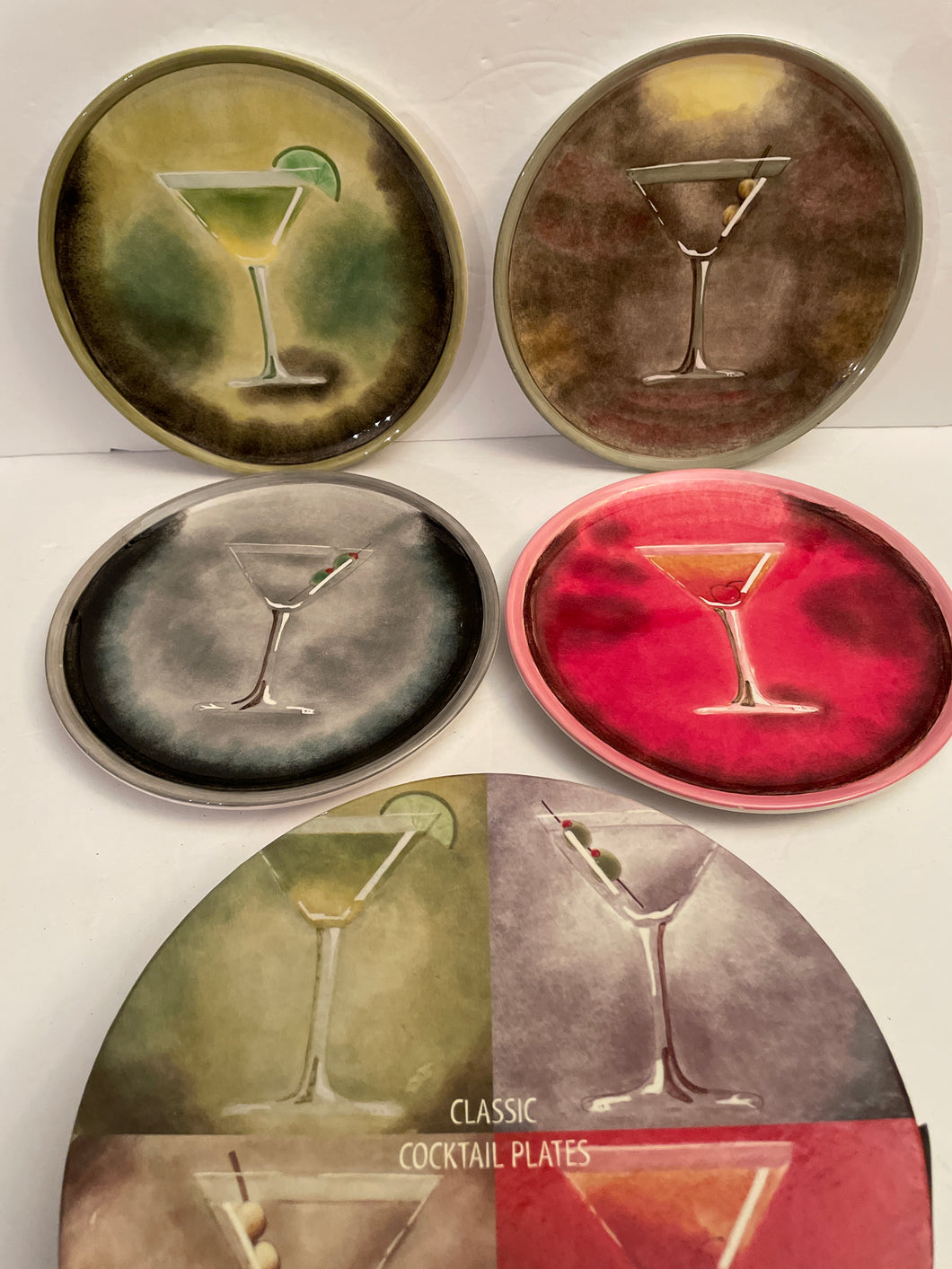 4 NEW Cocktail Plates Ceramic - 8 inch