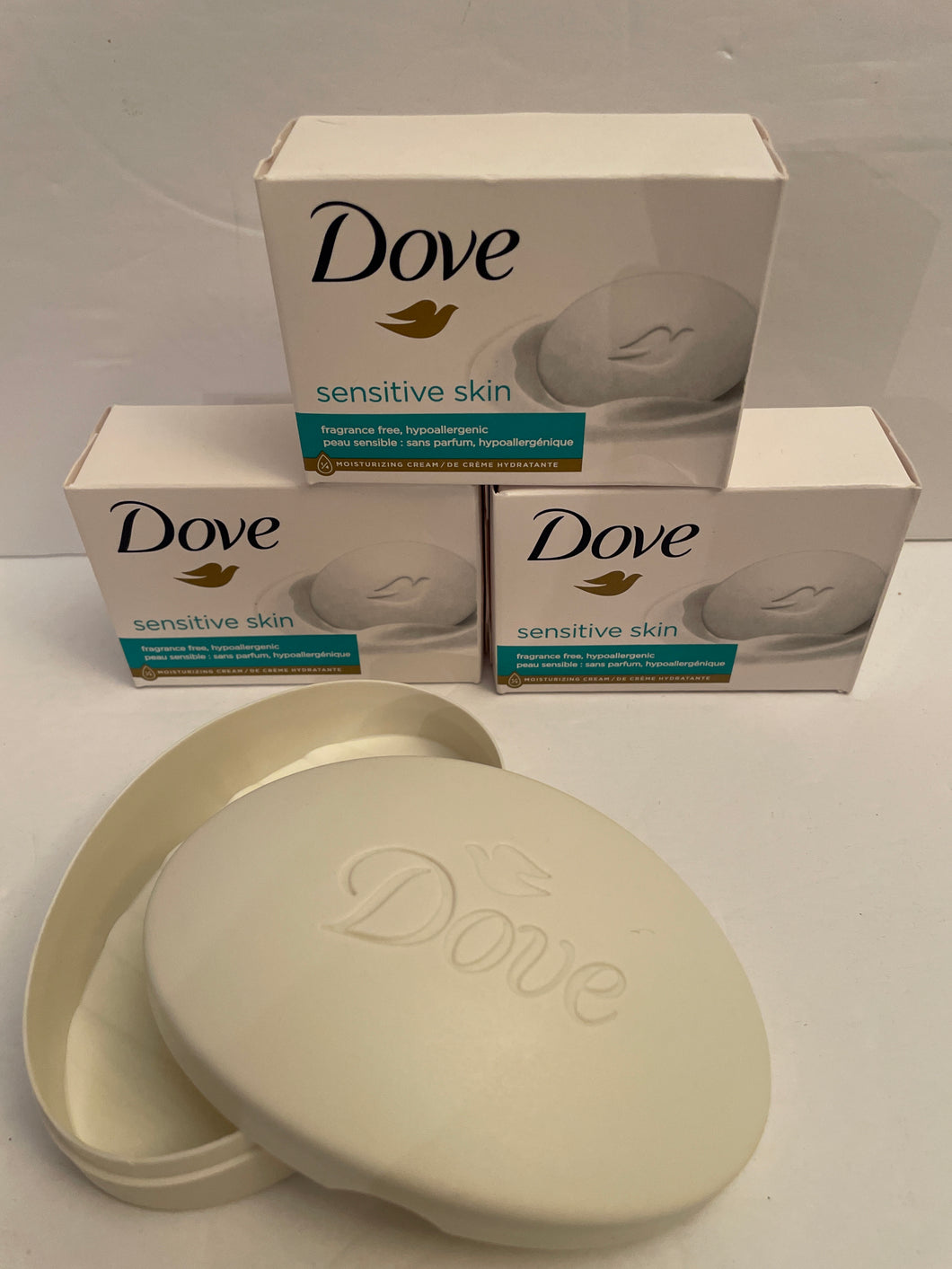 3 NEW Dove Sensitive Skin Bars and Storage