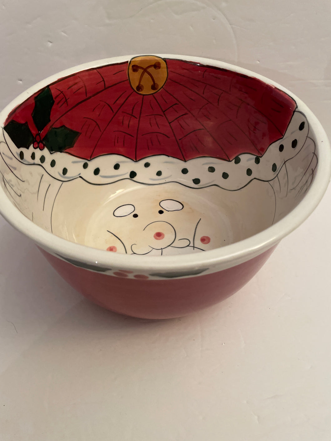 Santa Bowl 9in x 6 in Ceramic