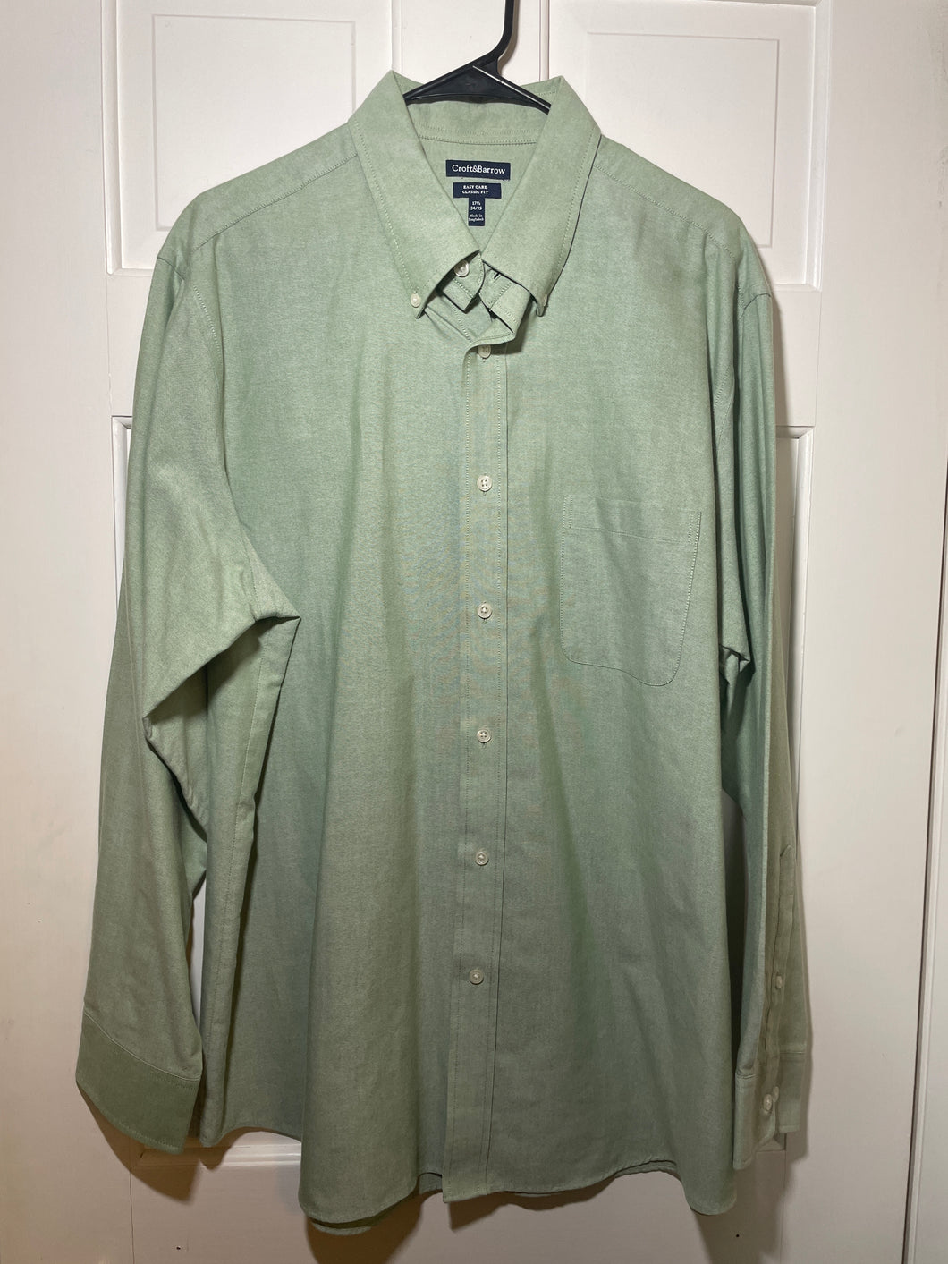 Croft&Barrow Dress Shirt Green Longsleeve - size Mens XL