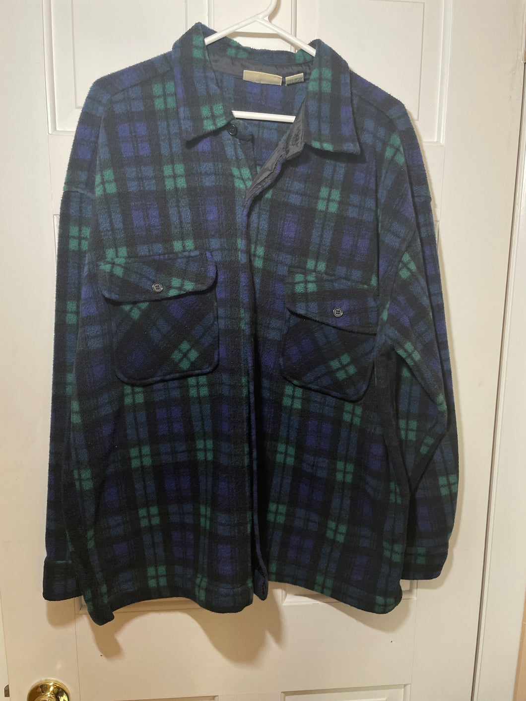 Prides Landing Jacket Blue / Green Plaid - size Mens L