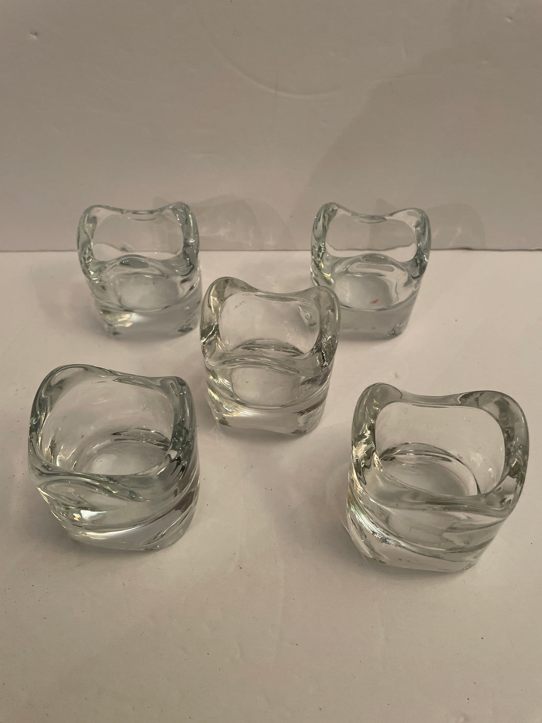 5 Tealight Candle Holder Heavy Glass 2 x 2.5