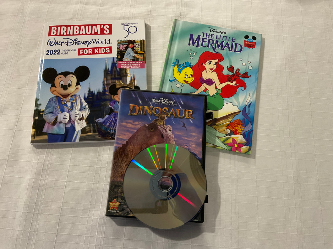 Little mermaid bk, dinos DVD & 2022 official guid