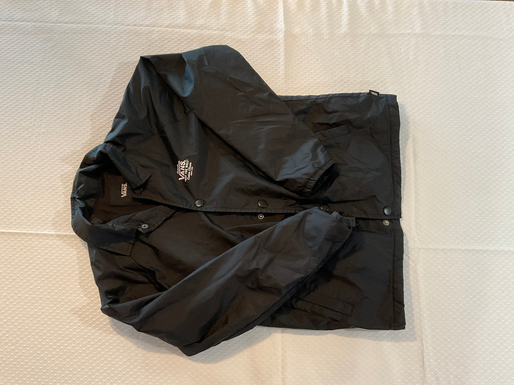 Vans blk snap front rain jacket no hood - size Kids 7