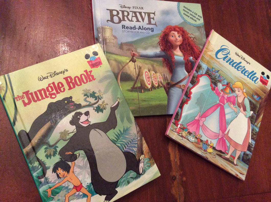 3x Disney bk- Brave + cd Jungle bk & Cinderella