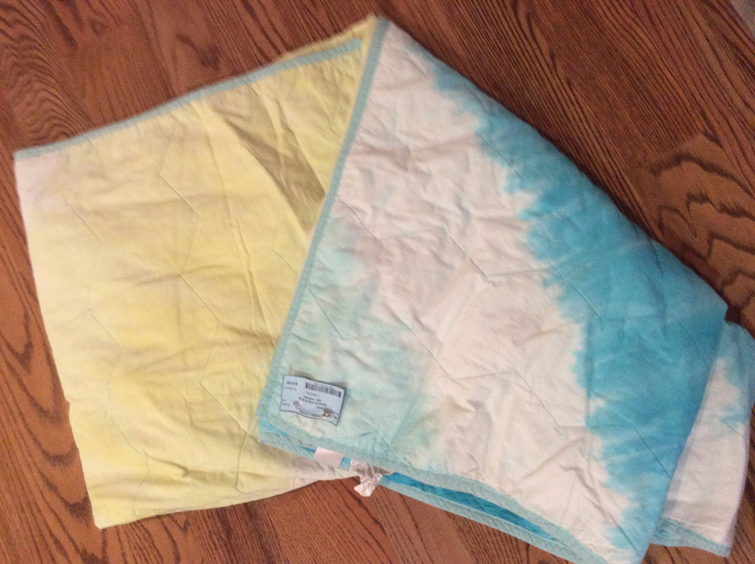 Queen sz lime & blu tie dye comforter
