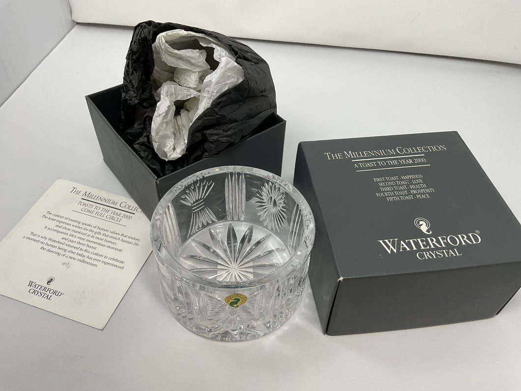 Waterford crystal wine Coaster toast 2000 w box