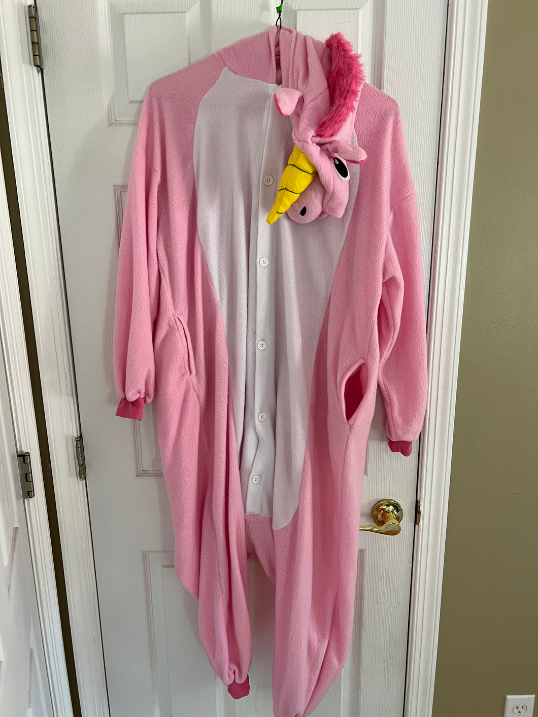 Unicorn One Piece Onsie Fleece Pajamas - Costume - size Junior Girls S (3-5)