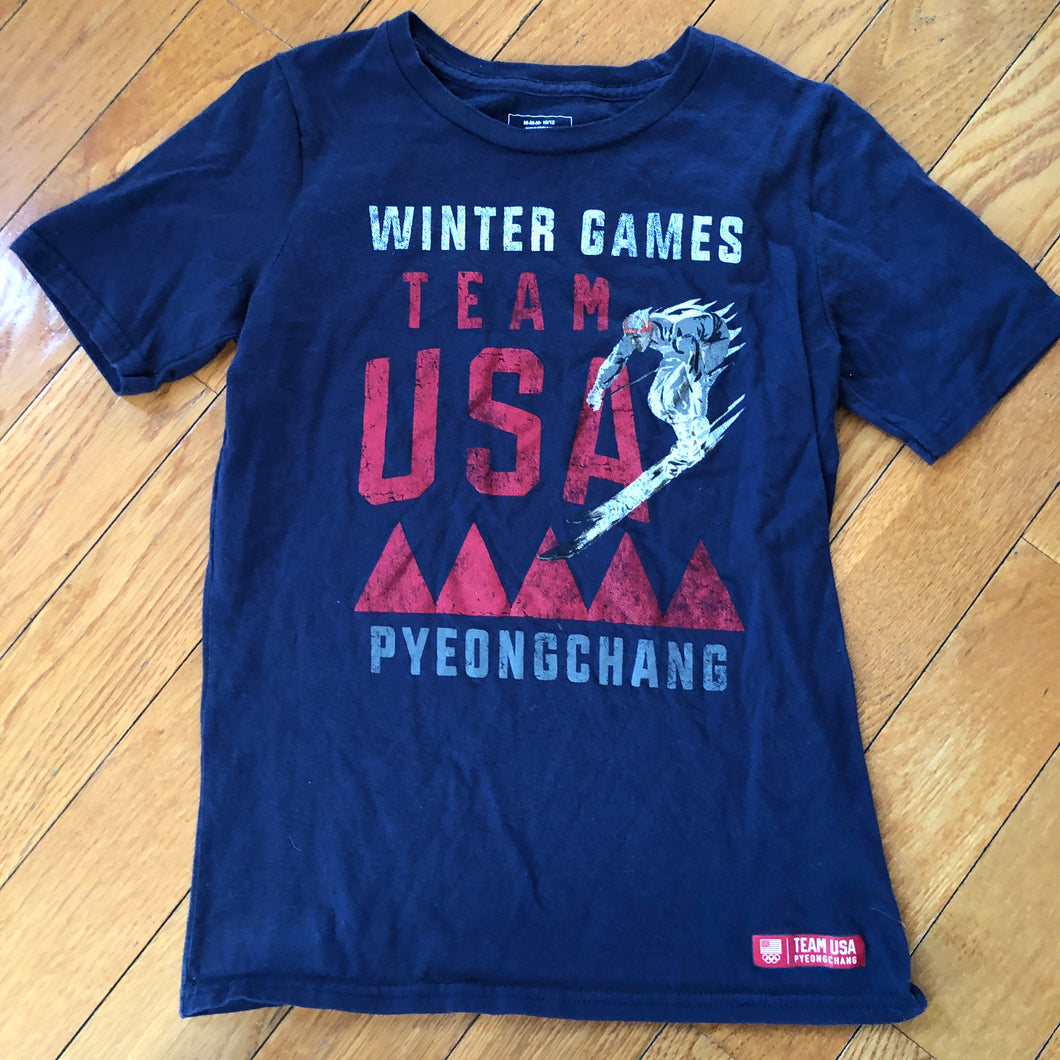 TEAM APPAREL SHIRT BLUE WINTER GAMES - size Junior Girls XS (0-1)