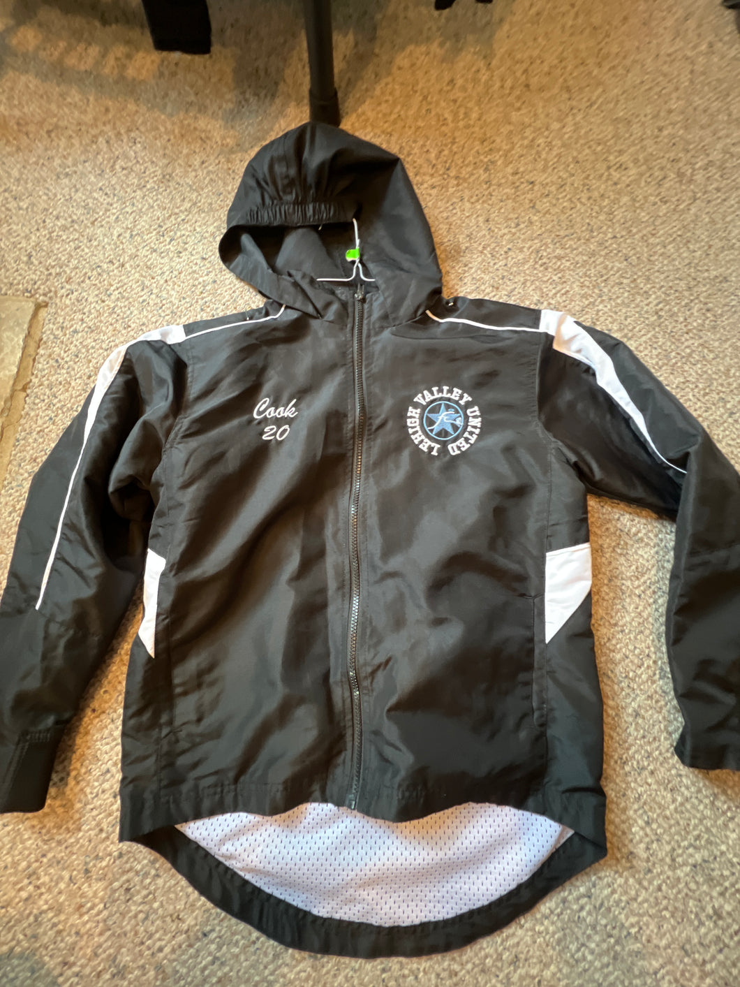 Lehigh Valley United Lined Jacket/Black/White - size Kids 12