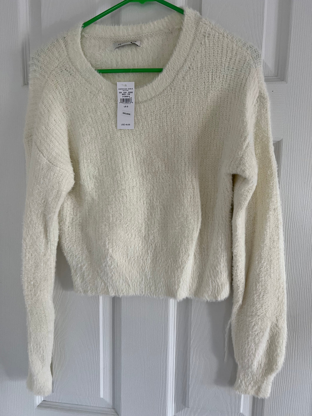 NEW-AMERICAN EAGLE SWEATER - CREAM - size Junior Girls S (3-5)