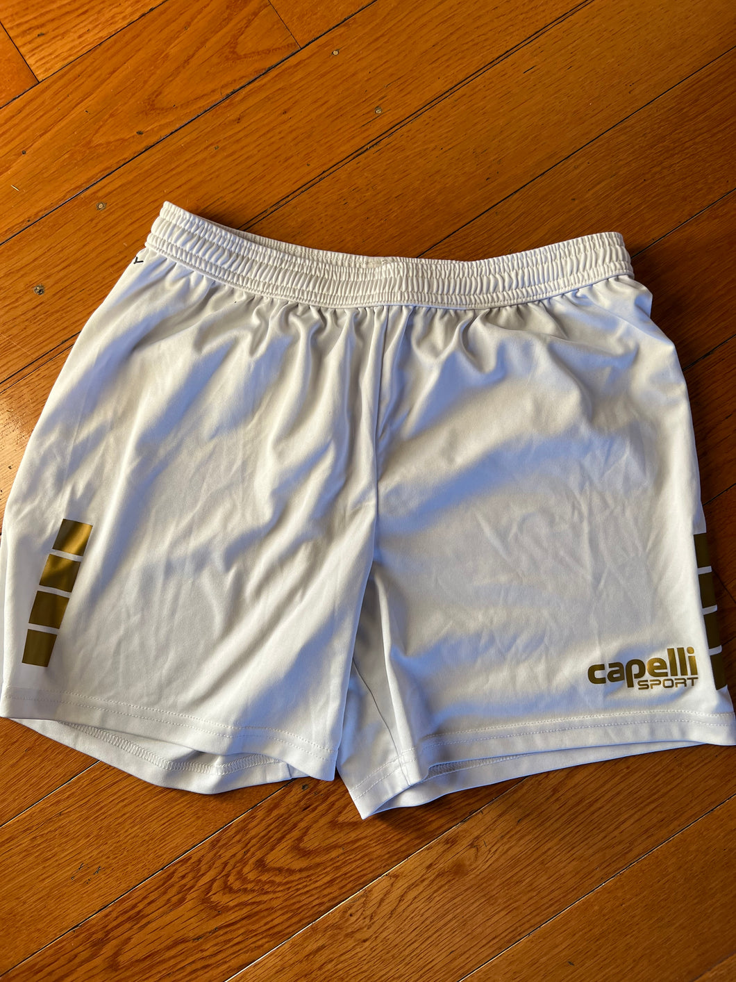 CAPELLI SPORT SHORTS WHITE/GOLD - size Women S (4-6)