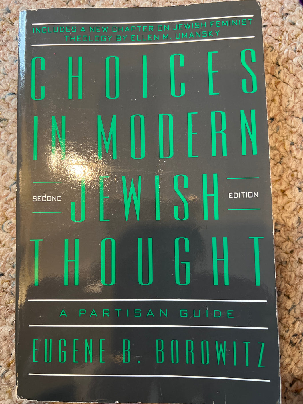 THE CHOISES IN MODERN JEWISH THOUGHT