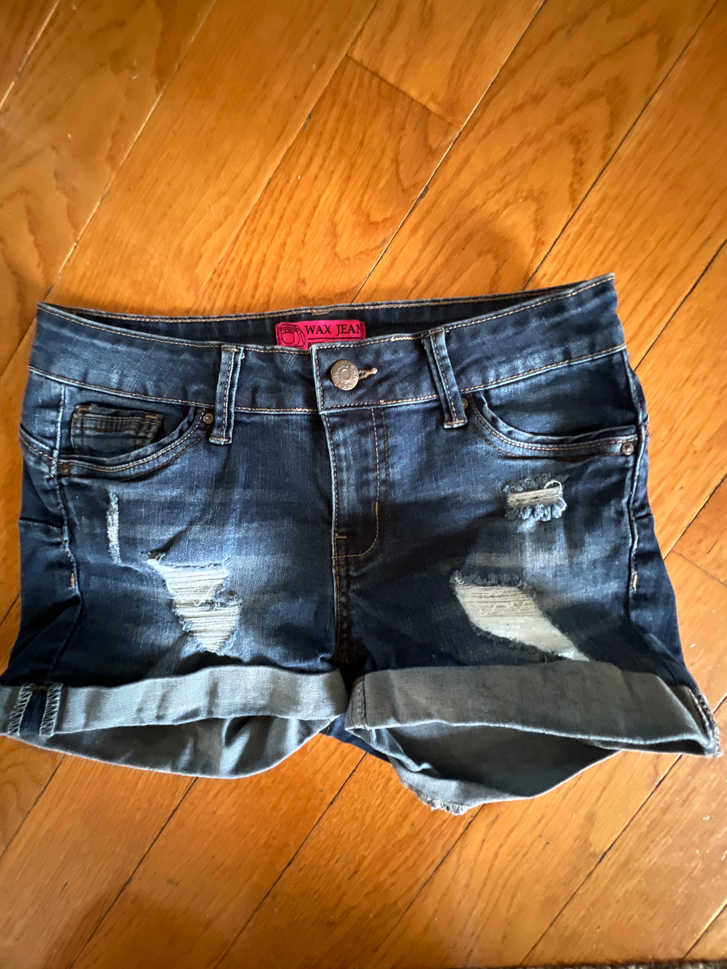 Wax Jean Denim shorts Cuffed - size Junior Girls S (3-5)