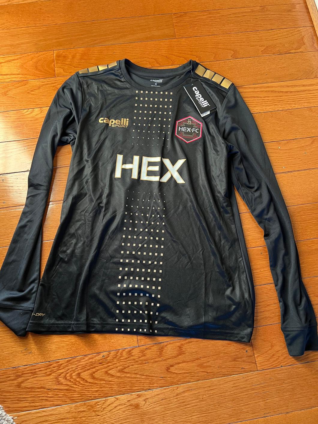 CAPELLI SPORT HEX FC LONG SLEEVE JERSEY-BLACK - size Women M (8-10)